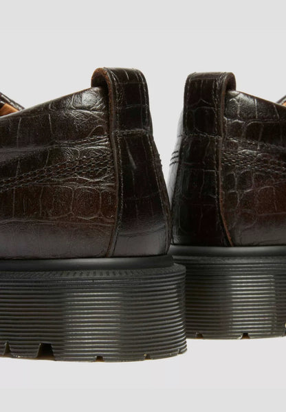 Dr. Martens Analine Leather Crocodile Embossed Moc Toe Shoe