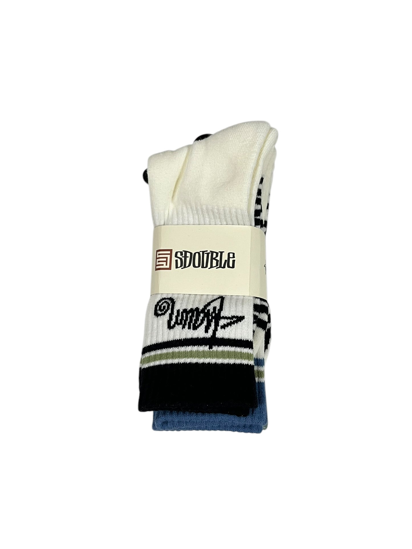 S Double White Socks 3 Pack (OSFA)