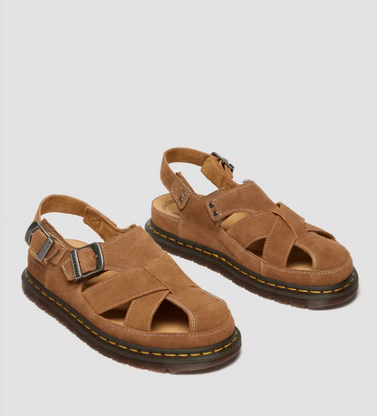 Dr. Martens Archive Fisherman Suede Sandals Natural Tan