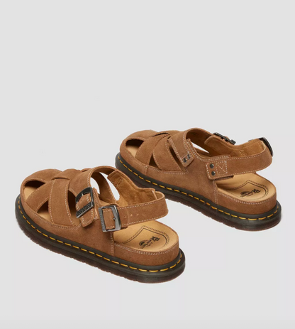 Dr. Martens Archive Fisherman Suede Sandals Natural Tan