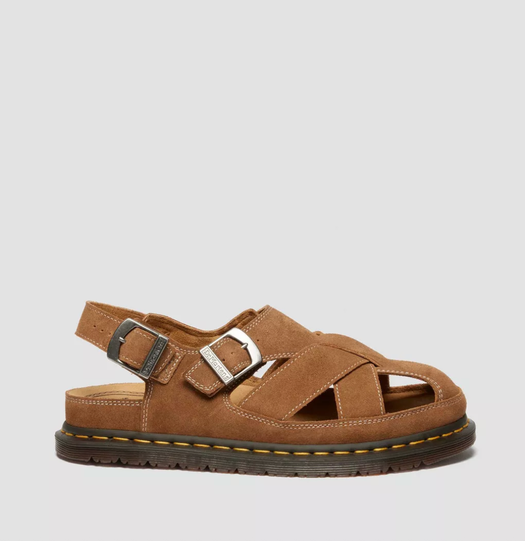 Dr. Martens Archive Fisherman Suede Sandals Natural Tan