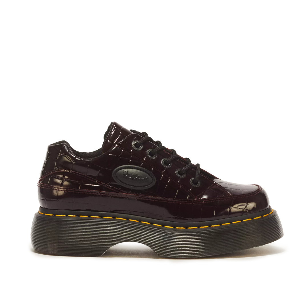 Dr.  Martens Buzz 5 Eye Croc Embossed Leather Shoes