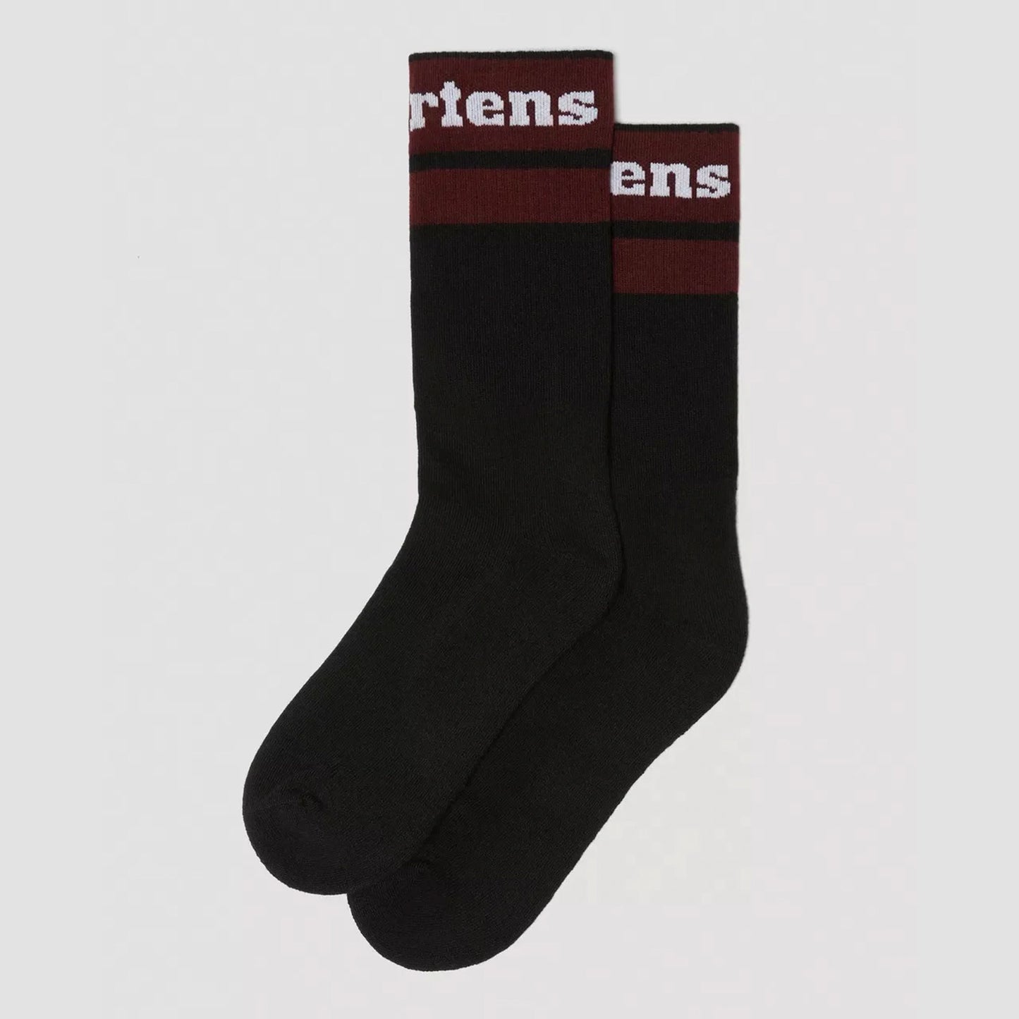 Dr. Martens Athletic Logo Organic Cotton Blend Socks Black & Cherry Red