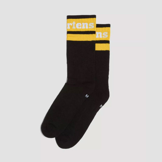 Dr. Martens Athletic Logo Organic Cotton Blend Socks Black & Yellow