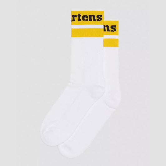 Dr. Martens Athletic Logo Organic Cotton Blend Socks White & Yellow